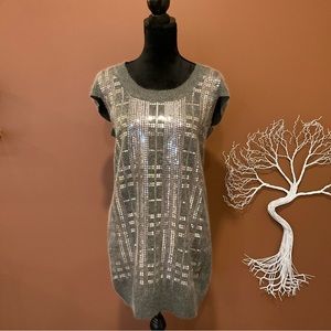 Comfy wool, soft, detailed Lapis sweater dress.